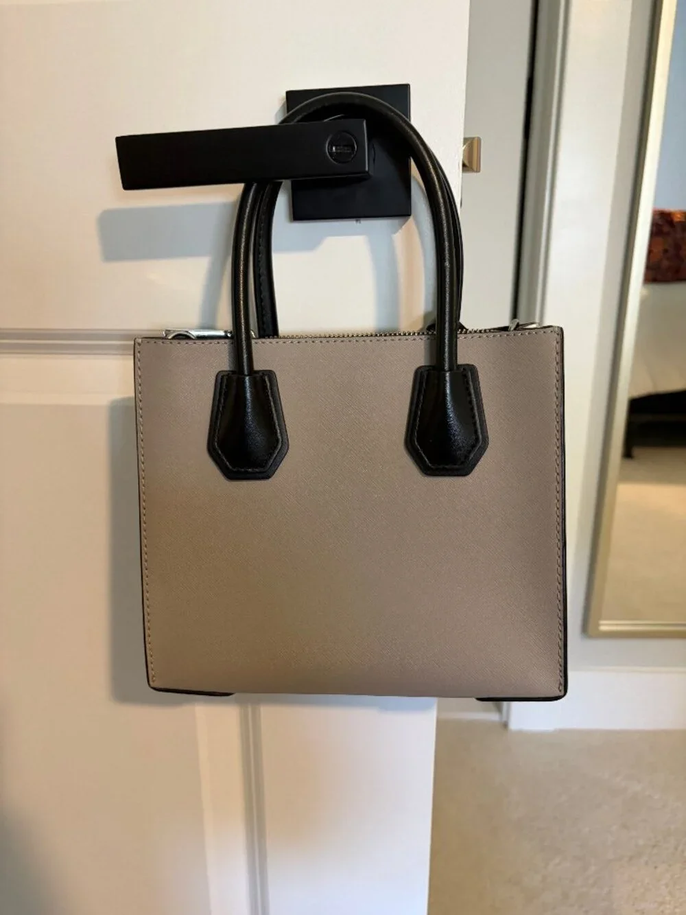 Michael Kors Gray with silver hardware and long strap mini bag
